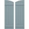 Ekena Millwork Americraft 5-Board (2 Batten) Wood Joined Board-n-Batten Shutters w/Ellipt Top, ARW101BE518X77SBH, PR ARW101BE518X77SBH - alternate 1